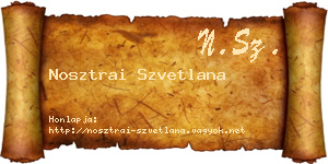Nosztrai Szvetlana névjegykártya